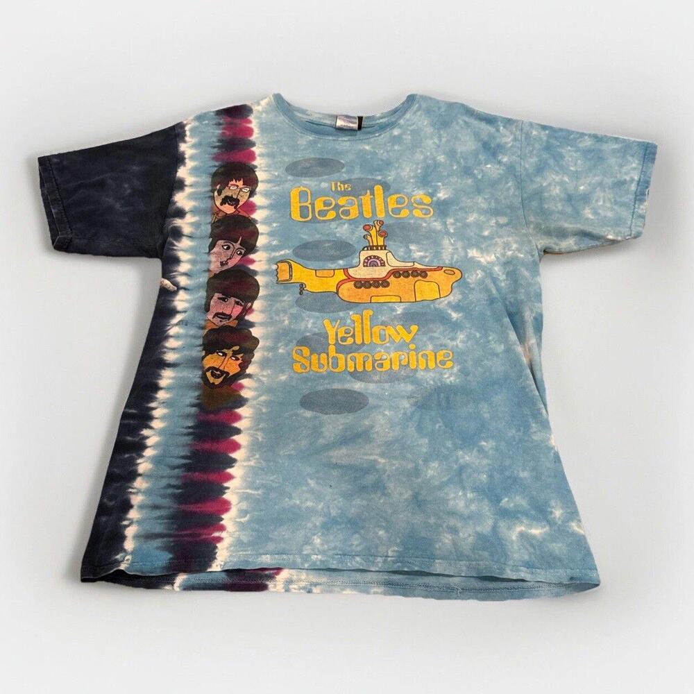 Vintage Liquid Blue The Beatles Yellow Submarine Music Band T Shirt Size Large
